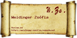 Weidinger Zsófia névjegykártya